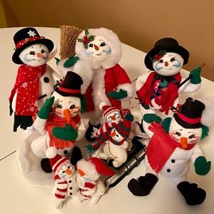 Annalee Christmas 7 piece Snowmen Set